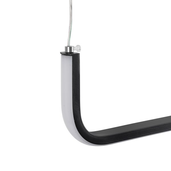 LINARIA DUO 60924 Κρεμαστό Φωτιστικό Οροφής Design LED CCT 72W 8300lm 200° AC 220-240V - Εναλλαγή Φωτισμού μέσω Τηλεχειριστηρίου All In One Ψυχρό 6000k+Φυσικό 4500k+Θερμό 2700k Dimmable Μ220 x Π4 x Υ25cm - Μαύρο - 3 Years Warranty - Image 4