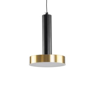 ZANE 60933 Κρεμαστό Φωτιστικό Design LED CCT 18W 2016lm 120° AC 220-240V IP20 – Εναλλαγή Φωτισμού μέσω Τηλεχειριστηρίου All In One Ψυχρό 6000k+Φυσικό 4500k+Θερμό 2700k Dimmable – Φ15 x Υ20cm – Μαύρο & Χρυσό – 3 Χρόνια Εγγύηση