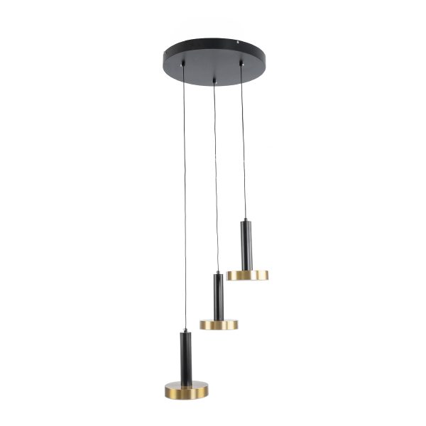 ZANE 60934 Κρεμαστό Φωτιστικό Design LED CCT 54W 6048lm 120° AC 220-240V IP20 - Εναλλαγή Φωτισμού μέσω Τηλεχειριστηρίου All In One Ψυχρό 6000k+Φυσικό 4500k+Θερμό 2700k Dimmable - Φ40 x Υ20cm - Μαύρο & Χρυσό - 3 Χρόνια Εγγύηση - Image 3