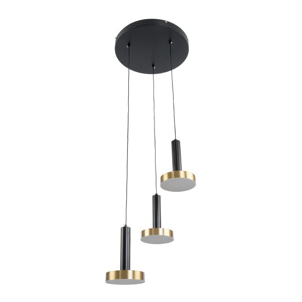ZANE 60934 Κρεμαστό Φωτιστικό Design LED CCT 54W 6048lm 120° AC 220-240V IP20 - Εναλλαγή Φωτισμού μέσω Τηλεχειριστηρίου All In One Ψυχρό 6000k+Φυσικό 4500k+Θερμό 2700k Dimmable - Φ40 x Υ20cm - Μαύρο & Χρυσό - 3 Χρόνια Εγγύηση - Image 4