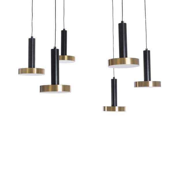 ZANE 60935 Κρεμαστό Φωτιστικό Design LED CCT 100W 11200lm 120° AC 220-240V IP20 - Εναλλαγή Φωτισμού μέσω Τηλεχειριστηρίου All In One Ψυχρό 6000k+Φυσικό 4500k+Θερμό 2700k Dimmable - Φ80 x Υ20cm - Μαύρο & Χρυσό - 3 Χρόνια Εγγύηση - Image 2