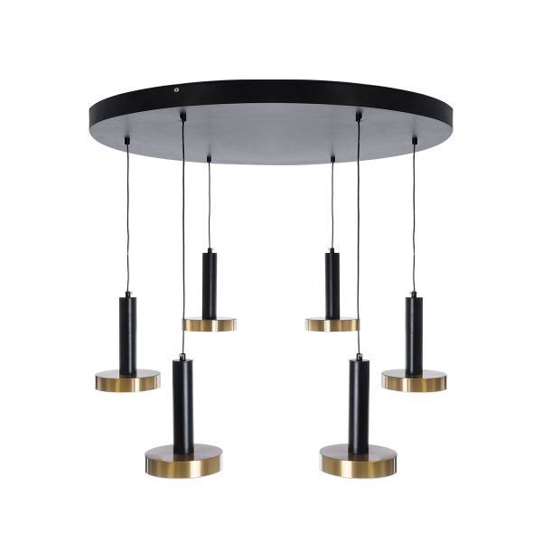 ZANE 60935 Κρεμαστό Φωτιστικό Design LED CCT 100W 11200lm 120° AC 220-240V IP20 - Εναλλαγή Φωτισμού μέσω Τηλεχειριστηρίου All In One Ψυχρό 6000k+Φυσικό 4500k+Θερμό 2700k Dimmable - Φ80 x Υ20cm - Μαύρο & Χρυσό - 3 Χρόνια Εγγύηση - Image 3