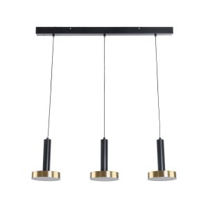 ZANE 60936 Κρεμαστό Φωτιστικό Design LED CCT 54W 6048lm 120° AC 220-240V IP20 – Εναλλαγή Φωτισμού μέσω Τηλεχειριστηρίου All In One Ψυχρό 6000k+Φυσικό 4500k+Θερμό 2700k Dimmable – Μ80 x Π15 x Υ20cm – Μαύρο & Χρυσό – 3 Χρόνια Εγγύηση