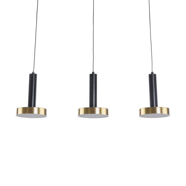 ZANE 60936 Κρεμαστό Φωτιστικό Design LED CCT 54W 6048lm 120° AC 220-240V IP20 - Εναλλαγή Φωτισμού μέσω Τηλεχειριστηρίου All In One Ψυχρό 6000k+Φυσικό 4500k+Θερμό 2700k Dimmable - Μ80 x Π15 x Υ20cm - Μαύρο & Χρυσό - 3 Χρόνια Εγγύηση - Image 2