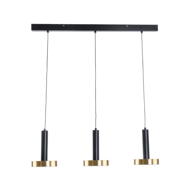 ZANE 60936 Κρεμαστό Φωτιστικό Design LED CCT 54W 6048lm 120° AC 220-240V IP20 - Εναλλαγή Φωτισμού μέσω Τηλεχειριστηρίου All In One Ψυχρό 6000k+Φυσικό 4500k+Θερμό 2700k Dimmable - Μ80 x Π15 x Υ20cm - Μαύρο & Χρυσό - 3 Χρόνια Εγγύηση - Image 3