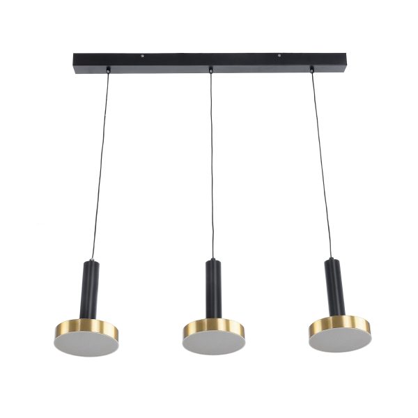 ZANE 60936 Κρεμαστό Φωτιστικό Design LED CCT 54W 6048lm 120° AC 220-240V IP20 - Εναλλαγή Φωτισμού μέσω Τηλεχειριστηρίου All In One Ψυχρό 6000k+Φυσικό 4500k+Θερμό 2700k Dimmable - Μ80 x Π15 x Υ20cm - Μαύρο & Χρυσό - 3 Χρόνια Εγγύηση - Image 4