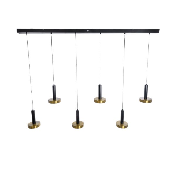 ZANE 60937 Κρεμαστό Φωτιστικό Design LED CCT 100W 11200lm 120° AC 220-240V IP20 - Εναλλαγή Φωτισμού μέσω Τηλεχειριστηρίου All In One Ψυχρό 6000k+Φυσικό 4500k+Θερμό 2700k Dimmable - Μ160 x Π15 x Υ20cm - Μαύρο & Χρυσό - 3 Χρόνια Εγγύηση - Image 4
