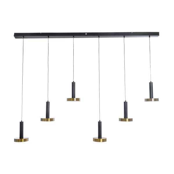 ZANE 60937 Κρεμαστό Φωτιστικό Design LED CCT 100W 11200lm 120° AC 220-240V IP20 - Εναλλαγή Φωτισμού μέσω Τηλεχειριστηρίου All In One Ψυχρό 6000k+Φυσικό 4500k+Θερμό 2700k Dimmable - Μ160 x Π15 x Υ20cm - Μαύρο & Χρυσό - 3 Χρόνια Εγγύηση - Image 5