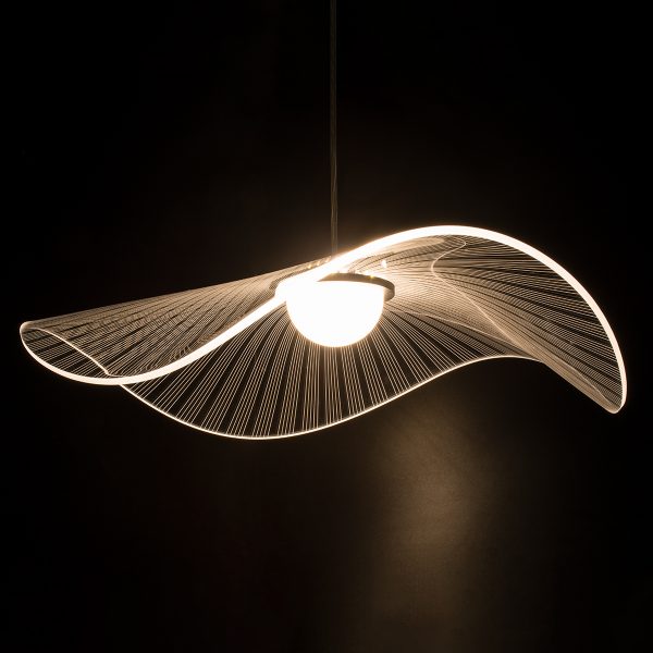 ACRYLICA 60975 Κρεμαστό Φωτιστικό Οροφής Design LED CCT 20W 2240lm 360° AC 220-240V - Εναλλαγή Φωτισμού μέσω Διακόπτη On/Off All In One Ψυχρό 6000k+Φυσικό 4500k+Θερμό 2700k Φ60cm - Μαύρο με Διάφανο Laser Designed Plexiglass - 3 Years Warranty - Image 3