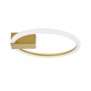 CINDERELLA 60978 Φωτιστικό Οροφής Δαχτυλίδι-Κύκλος LED CCT 16W 1792lm 360° AC 220-240V – Εναλλαγή Φωτισμού μέσω Διακόπτη On/Off All In One Ψυχρό 6000k+Φυσικό 4500k+Θερμό 2700k Φ28cm – Χρυσό Βούρτσας – 3 Years Warranty