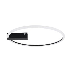 CINDERELLA 60980 Φωτιστικό Οροφής Δαχτυλίδι-Κύκλος LED CCT 30W 3360lm 360° AC 220-240V – Εναλλαγή Φωτισμού μέσω Τηλεχειριστηρίου All In One Ψυχρό 6000k+Φυσικό 4500k+Θερμό 2700k Dimmable Φ50cm – Μαύρο – 3 Years Warranty