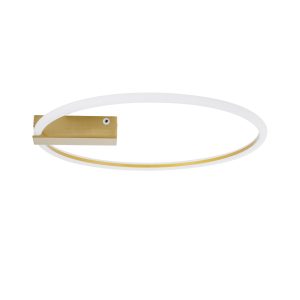 CINDERELLA 60982 Φωτιστικό Οροφής Δαχτυλίδι-Κύκλος LED CCT 30W 3360lm 360° AC 220-240V – Εναλλαγή Φωτισμού μέσω Τηλεχειριστηρίου All In One Ψυχρό 6000k+Φυσικό 4500k+Θερμό 2700k Dimmable Φ50cm – Χρυσό Βούρτσας – 3 Years Warranty