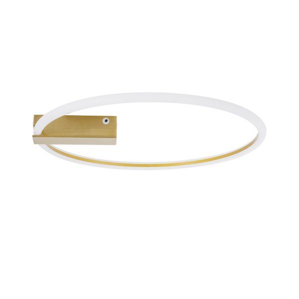 CINDERELLA 60982 Φωτιστικό Οροφής Δαχτυλίδι-Κύκλος LED CCT 30W 3360lm 360° AC 220-240V - Εναλλαγή Φωτισμού μέσω Τηλεχειριστηρίου All In One Ψυχρό 6000k+Φυσικό 4500k+Θερμό 2700k Dimmable Φ50cm - Χρυσό Βούρτσας - 3 Years Warranty - Image 2