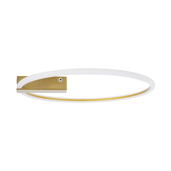 CINDERELLA 60982 Φωτιστικό Οροφής Δαχτυλίδι-Κύκλος LED CCT 30W 3360lm 360° AC 220-240V - Εναλλαγή Φωτισμού μέσω Τηλεχειριστηρίου All In One Ψυχρό 6000k+Φυσικό 4500k+Θερμό 2700k Dimmable Φ50cm - Χρυσό Βούρτσας - 3 Years Warranty - Image 3