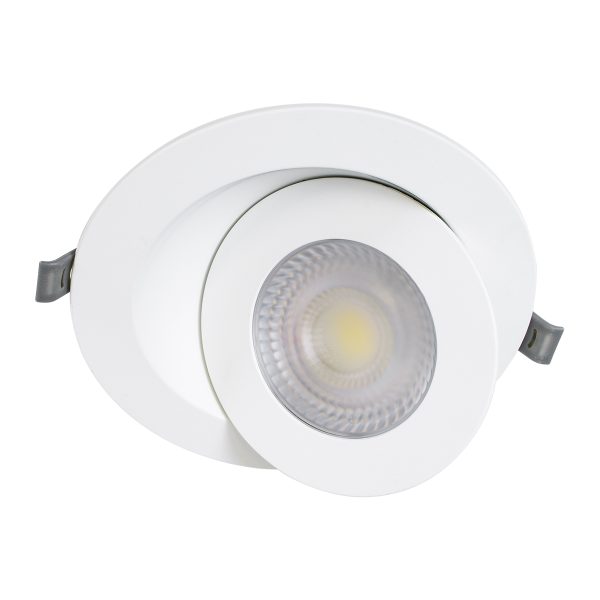 LEXIS JOINT 60988 Χωνευτό LED Κινούμενο Spot Downlight 12W 1200lm 45° AC 220-240V IP44 Φ15.8cm x Υ4.1cm - Στρόγγυλο - Λευκό - Φυσικό Λευκό 4500K - Bridgelux Chip - TÜV Certified Driver - 5 Years Warranty - Image 2