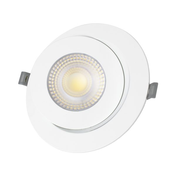 LEXIS JOINT 60988 Χωνευτό LED Κινούμενο Spot Downlight 12W 1200lm 45° AC 220-240V IP44 Φ15.8cm x Υ4.1cm - Στρόγγυλο - Λευκό - Φυσικό Λευκό 4500K - Bridgelux Chip - TÜV Certified Driver - 5 Years Warranty - Image 4