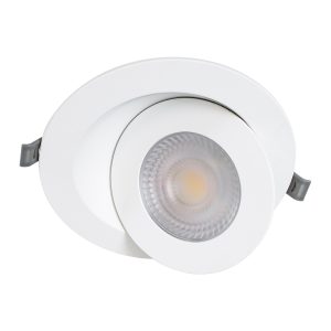 LEXIS JOINT 60989 Χωνευτό LED Κινούμενο Spot Downlight 12W 1140lm 45° AC 220-240V IP44 Φ15.8cm x Υ4.1cm – Στρόγγυλο – Λευκό – Θερμό Λευκό 2700K – Bridgelux Chip – TÜV Certified Driver – 5 Years Warranty