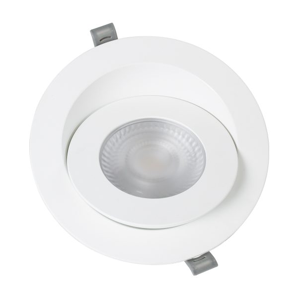 LEXIS JOINT 60989 Χωνευτό LED Κινούμενο Spot Downlight 12W 1140lm 45° AC 220-240V IP44 Φ15.8cm x Υ4.1cm - Στρόγγυλο - Λευκό - Θερμό Λευκό 2700K - Bridgelux Chip - TÜV Certified Driver - 5 Years Warranty - Image 3