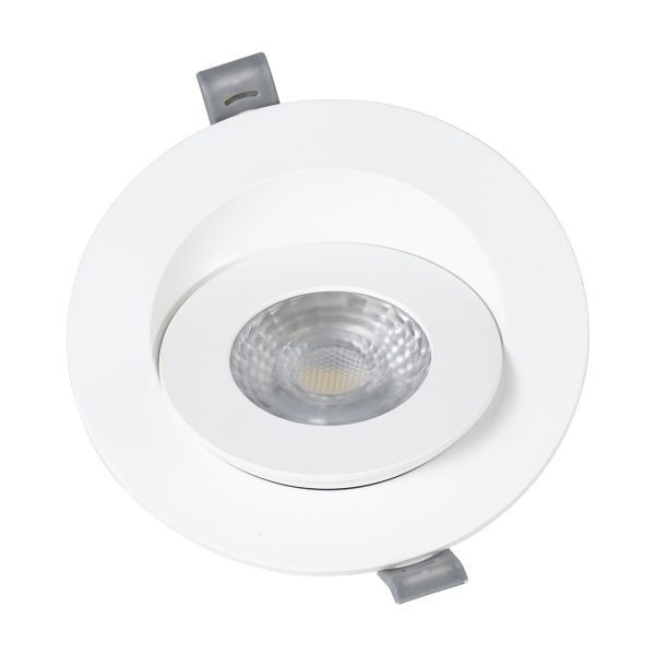 LEXIS JOINT 60990 Χωνευτό LED Κινούμενο Spot Downlight 7W 680lm 45° AC 220-240V IP44 Φ12cm x Υ3.1cm - Στρόγγυλο - Λευκό - Φυσικό Λευκό 4500K - Bridgelux Chip - TÜV Certified Driver - 5 Years Warranty - Image 3