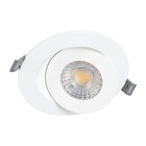 LEXIS JOINT 60991 Χωνευτό LED Κινούμενο Spot Downlight 7W 660lm 45° AC 220-240V IP44 Φ12cm x Υ3.1cm – Στρόγγυλο – Λευκό – Θερμό Λευκό 2700K – Bridgelux Chip – TÜV Certified Driver – 5 Years Warranty