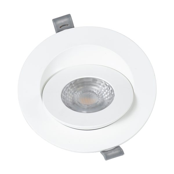 LEXIS JOINT 60991 Χωνευτό LED Κινούμενο Spot Downlight 7W 660lm 45° AC 220-240V IP44 Φ12cm x Υ3.1cm - Στρόγγυλο - Λευκό - Θερμό Λευκό 2700K - Bridgelux Chip - TÜV Certified Driver - 5 Years Warranty - Image 3