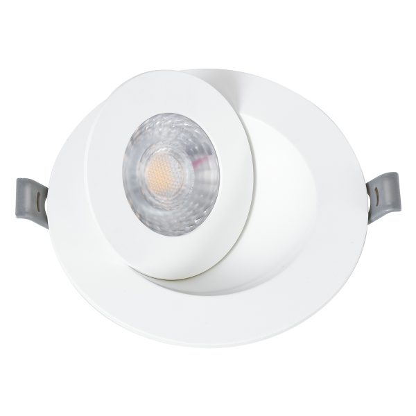LEXIS JOINT 60991 Χωνευτό LED Κινούμενο Spot Downlight 7W 660lm 45° AC 220-240V IP44 Φ12cm x Υ3.1cm - Στρόγγυλο - Λευκό - Θερμό Λευκό 2700K - Bridgelux Chip - TÜV Certified Driver - 5 Years Warranty - Image 4