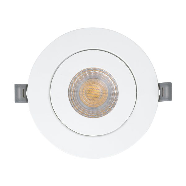 LEXIS JOINT 60991 Χωνευτό LED Κινούμενο Spot Downlight 7W 660lm 45° AC 220-240V IP44 Φ12cm x Υ3.1cm - Στρόγγυλο - Λευκό - Θερμό Λευκό 2700K - Bridgelux Chip - TÜV Certified Driver - 5 Years Warranty - Image 5