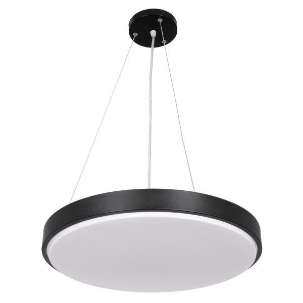 CASPER 61019 Κρεμαστή Πλαφονιέρα Οροφής LED CCT 76W 8372lm 120° AC 220-240V - Εναλλαγή Φωτισμού μέσω Τηλεχειριστηρίου All In One Ψυχρό Λευκό 6000k+Φυσικό Λευκό 4500k+Θερμό Λευκό 2700k Dimmable Φ45cm - Μαύρο - 3 Years Warranty - Image 2