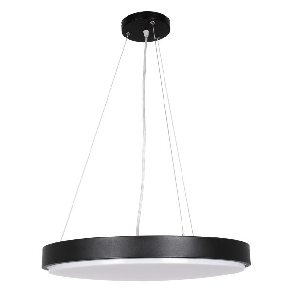 CASPER 61019 Κρεμαστή Πλαφονιέρα Οροφής LED CCT 76W 8372lm 120° AC 220-240V - Εναλλαγή Φωτισμού μέσω Τηλεχειριστηρίου All In One Ψυχρό Λευκό 6000k+Φυσικό Λευκό 4500k+Θερμό Λευκό 2700k Dimmable Φ45cm - Μαύρο - 3 Years Warranty - Image 3