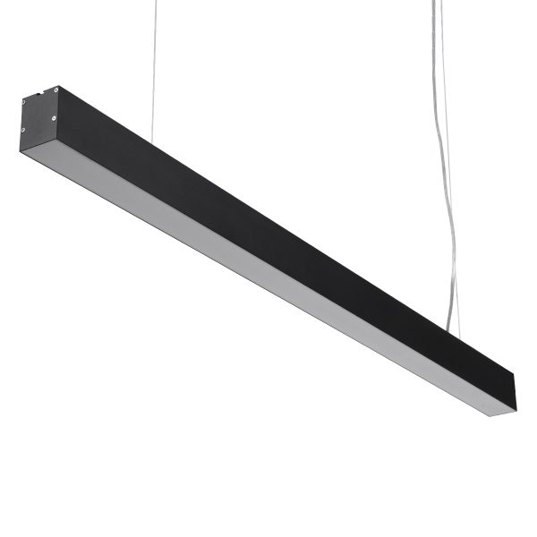 ORION 61030-P Γραμμικό Κρεμαστό Φωτιστικό Linear LED CCT 72W 8600lm 120° AC 220-240V Μ120 x Π5.5 x Υ7cm - Εναλλαγή Φωτισμού μέσω Τηλεχειριστηρίου All In One Ψυχρό 6000k+Φυσικό 4500k+Θερμό 2700k Dimmable - Μαύρο - 3 Years Warranty - Image 2