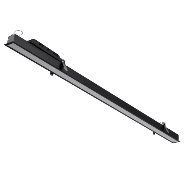 LUCA 61032 Γραμμικό Χωνευτό Φωτιστικό Linear LED CCT 54W 6500lm 120° AC 220-240V Μ121.5 x Π5 x Υ4cm - Εναλλαγή Φωτισμού μέσω Τηλεχειριστηρίου All In One Ψυχρό 6000k+Φυσικό 4500k+Θερμό 2700k Dimmable - Μαύρο - 3 Years Warranty - Image 2