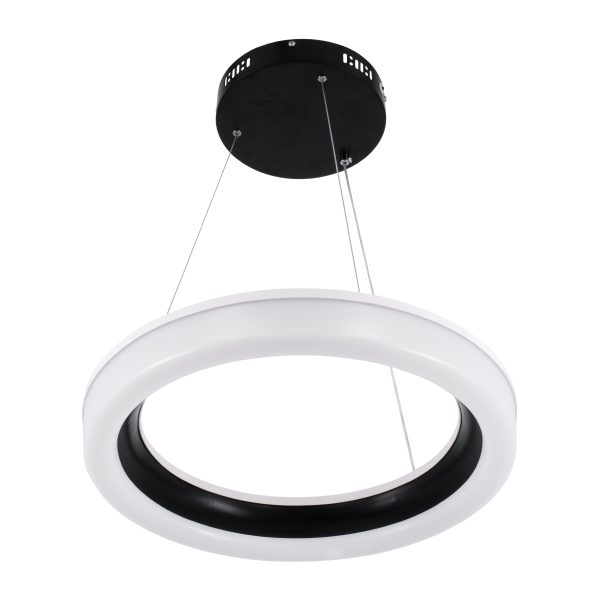 ARIANA 61037 Κρεμαστή Πλαφονιέρα Οροφής Κύκλος LED CCT 55W 6376lm 120° AC 220-240V - Εναλλαγή Φωτισμού μέσω Τηλεχειριστηρίου All In One Ψυχρό Λευκό 6000k+Φυσικό Λευκό 4500k+Θερμό Λευκό 2700k Dimmable Φ48cm - Μαύρο - 3 Years Warranty - Image 2