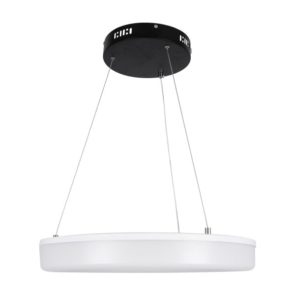 ARIANA 61037 Κρεμαστή Πλαφονιέρα Οροφής Κύκλος LED CCT 55W 6376lm 120° AC 220-240V - Εναλλαγή Φωτισμού μέσω Τηλεχειριστηρίου All In One Ψυχρό Λευκό 6000k+Φυσικό Λευκό 4500k+Θερμό Λευκό 2700k Dimmable Φ48cm - Μαύρο - 3 Years Warranty - Image 4