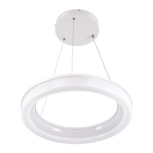 ARIANA 61038 Κρεμαστή Πλαφονιέρα Οροφής Κύκλος LED CCT 55W 6376lm 120° AC 220-240V – Εναλλαγή Φωτισμού μέσω Τηλεχειριστηρίου All In One Ψυχρό Λευκό 6000k+Φυσικό Λευκό 4500k+Θερμό Λευκό 2700k Dimmable Φ48cm – Λευκό – 3 Years Warranty