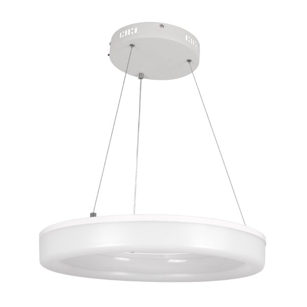 ARIANA 61038 Κρεμαστή Πλαφονιέρα Οροφής Κύκλος LED CCT 55W 6376lm 120° AC 220-240V - Εναλλαγή Φωτισμού μέσω Τηλεχειριστηρίου All In One Ψυχρό Λευκό 6000k+Φυσικό Λευκό 4500k+Θερμό Λευκό 2700k Dimmable Φ48cm - Λευκό - 3 Years Warranty - Image 3