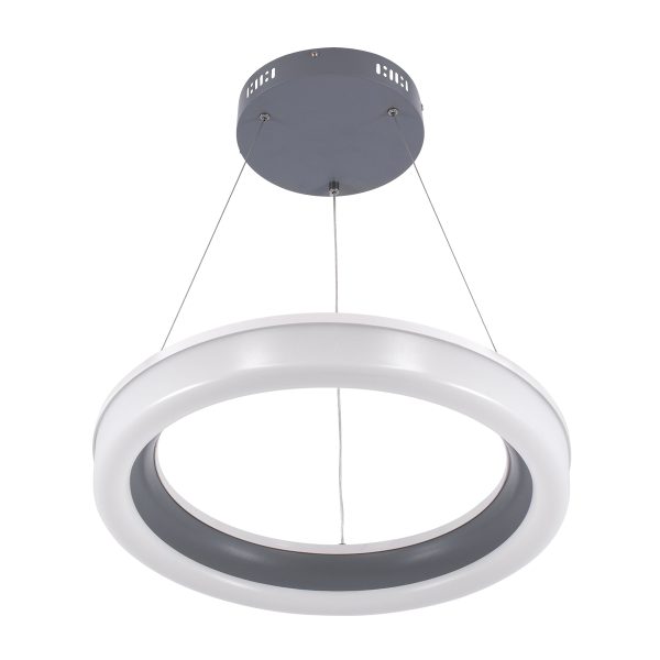 ARIANA 61039 Κρεμαστή Πλαφονιέρα Οροφής Κύκλος LED CCT 55W 6376lm 120° AC 220-240V - Εναλλαγή Φωτισμού μέσω Τηλεχειριστηρίου All In One Ψυχρό Λευκό 6000k+Φυσικό Λευκό 4500k+Θερμό Λευκό 2700k Dimmable Φ48cm - Ανθρακί - 3 Years Warrant - Image 2