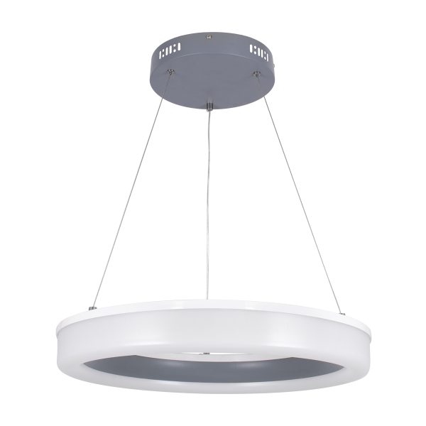 ARIANA 61039 Κρεμαστή Πλαφονιέρα Οροφής Κύκλος LED CCT 55W 6376lm 120° AC 220-240V - Εναλλαγή Φωτισμού μέσω Τηλεχειριστηρίου All In One Ψυχρό Λευκό 6000k+Φυσικό Λευκό 4500k+Θερμό Λευκό 2700k Dimmable Φ48cm - Ανθρακί - 3 Years Warrant - Image 3