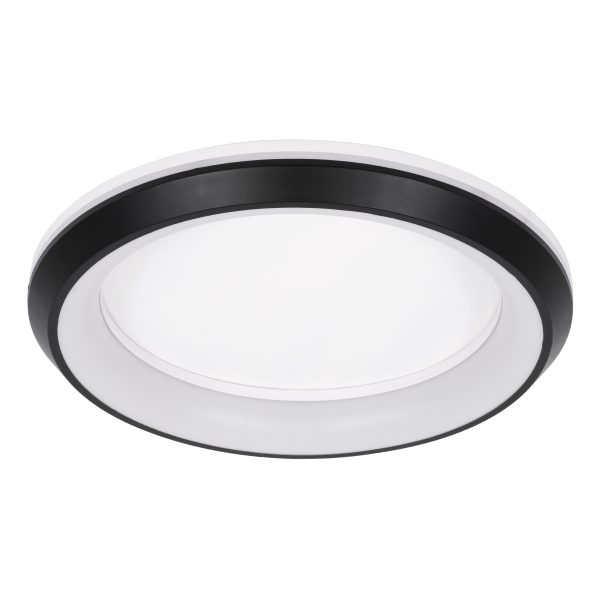 MELINA 61040 Πλαφονιέρα Οροφής Κύκλος LED CCT 55W 6376lm 120° AC 220-240V - Εναλλαγή Φωτισμού μέσω Τηλεχειριστηρίου All In One Ψυχρό Λευκό 6000k+Φυσικό Λευκό 4500k+Θερμό Λευκό 2700k Dimmable Φ48cm - Μαύρο - 3 Years Warranty - Image 2