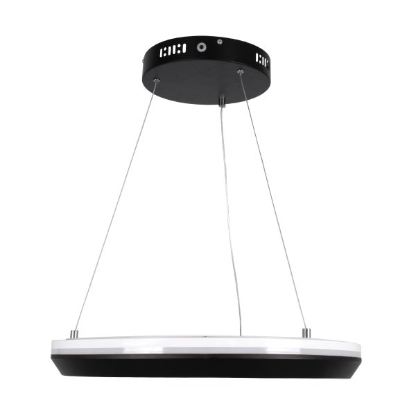 MELINA 61043 Κρεμαστή Πλαφονιέρα Οροφής Κύκλος LED CCT 55W 6376lm 120° AC 220-240V - Εναλλαγή Φωτισμού μέσω Τηλεχειριστηρίου All In One Ψυχρό Λευκό 6000k+Φυσικό Λευκό 4500k+Θερμό Λευκό 2700k Dimmable Φ48cm - Μαύρο - 3 Years Warranty - Image 4