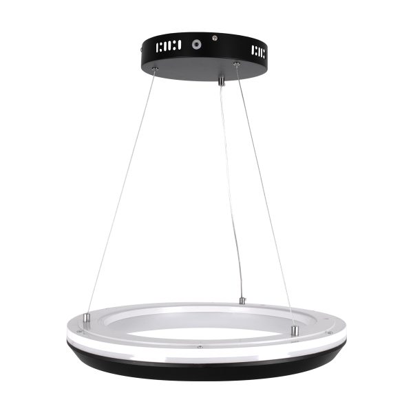 MELINA 61043 Κρεμαστή Πλαφονιέρα Οροφής Κύκλος LED CCT 55W 6376lm 120° AC 220-240V - Εναλλαγή Φωτισμού μέσω Τηλεχειριστηρίου All In One Ψυχρό Λευκό 6000k+Φυσικό Λευκό 4500k+Θερμό Λευκό 2700k Dimmable Φ48cm - Μαύρο - 3 Years Warranty - Image 5