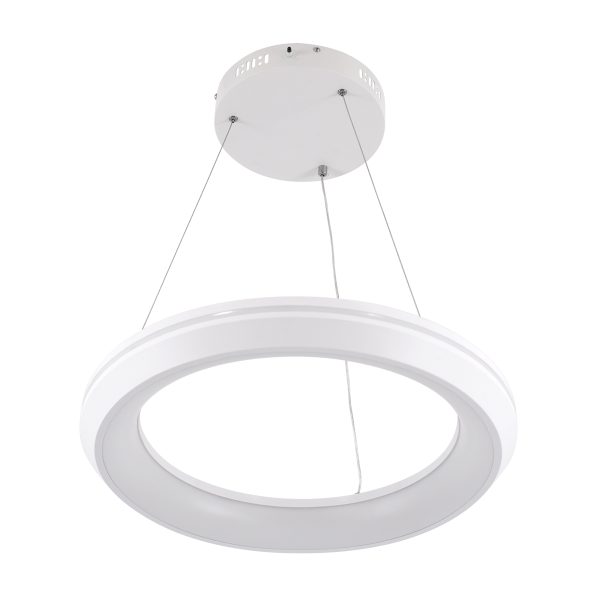 MELINA 61044 Κρεμαστή Πλαφονιέρα Οροφής Κύκλος LED CCT 55W 6376lm 120° AC 220-240V - Εναλλαγή Φωτισμού μέσω Τηλεχειριστηρίου All In One Ψυχρό Λευκό 6000k+Φυσικό Λευκό 4500k+Θερμό Λευκό 2700k Dimmable Φ48cm - Λευκό - 3 Years Warranty - Image 2
