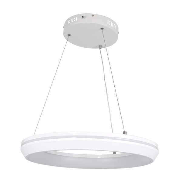 MELINA 61044 Κρεμαστή Πλαφονιέρα Οροφής Κύκλος LED CCT 55W 6376lm 120° AC 220-240V - Εναλλαγή Φωτισμού μέσω Τηλεχειριστηρίου All In One Ψυχρό Λευκό 6000k+Φυσικό Λευκό 4500k+Θερμό Λευκό 2700k Dimmable Φ48cm - Λευκό - 3 Years Warranty - Image 3