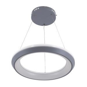 MELINA 61045 Κρεμαστή Πλαφονιέρα Οροφής Κύκλος LED CCT 55W 6376lm 120° AC 220-240V – Εναλλαγή Φωτισμού μέσω Τηλεχειριστηρίου All In One Ψυχρό Λευκό 6000k+Φυσικό Λευκό 4500k+Θερμό Λευκό 2700k Dimmable Φ48cm – Ανθρακί – 3 Years Warranty