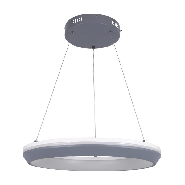 MELINA 61045 Κρεμαστή Πλαφονιέρα Οροφής Κύκλος LED CCT 55W 6376lm 120° AC 220-240V - Εναλλαγή Φωτισμού μέσω Τηλεχειριστηρίου All In One Ψυχρό Λευκό 6000k+Φυσικό Λευκό 4500k+Θερμό Λευκό 2700k Dimmable Φ48cm - Ανθρακί - 3 Years Warranty - Image 3