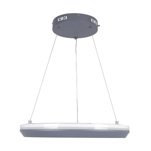 MELINA 61045 Κρεμαστή Πλαφονιέρα Οροφής Κύκλος LED CCT 55W 6376lm 120° AC 220-240V - Εναλλαγή Φωτισμού μέσω Τηλεχειριστηρίου All In One Ψυχρό Λευκό 6000k+Φυσικό Λευκό 4500k+Θερμό Λευκό 2700k Dimmable Φ48cm - Ανθρακί - 3 Years Warranty - Image 4