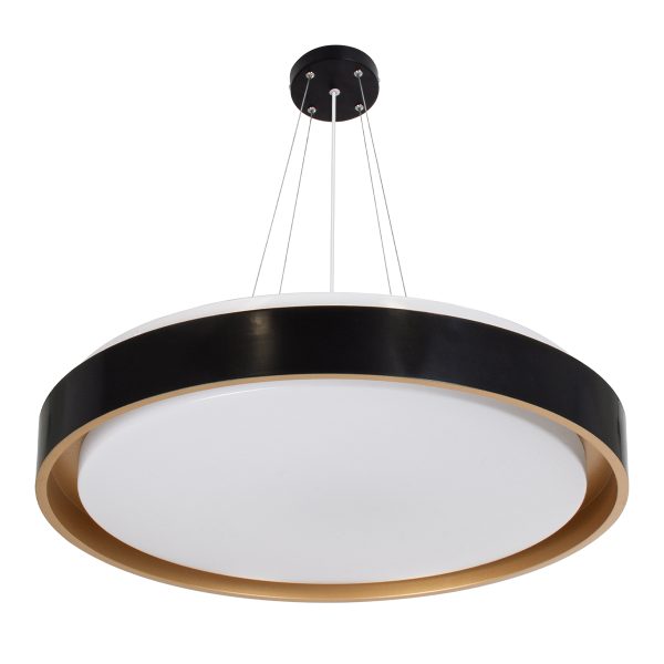 BARCHETTA 61047-P Κρεμαστή Πλαφονιέρα Οροφής LED CCT 72W 8306lm 120° AC 220-240V - Εναλλαγή Φωτισμού μέσω Τηλεχειριστηρίου All In One Ψυχρό 6000k+Φυσικό 4500k+Θερμό 2700k Dimmable Φ48cm - Μαύρο με Χρυσό - 3 Years Warranty - Image 2