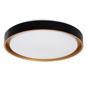 BARCHETTA 61047-S Πλαφονιέρα Οροφής LED CCT 72W 8306lm 120° AC 220-240V – Εναλλαγή Φωτισμού μέσω Τηλεχειριστηρίου All In One Ψυχρό 6000k+Φυσικό 4500k+Θερμό 2700k Dimmable Φ48cm – Μαύρο με Χρυσό – 3 Years Warranty