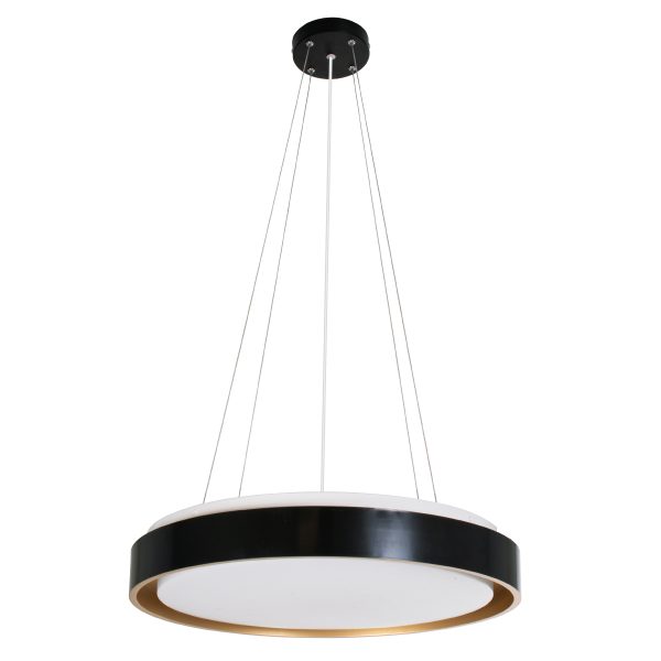 BARCHETTA 61047-P Κρεμαστή Πλαφονιέρα Οροφής LED CCT 72W 8306lm 120° AC 220-240V - Εναλλαγή Φωτισμού μέσω Τηλεχειριστηρίου All In One Ψυχρό 6000k+Φυσικό 4500k+Θερμό 2700k Dimmable Φ48cm - Μαύρο με Χρυσό - 3 Years Warranty - Image 3