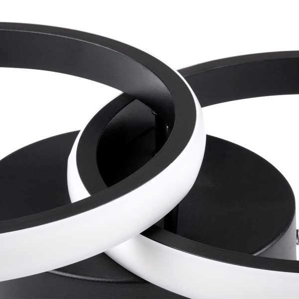 CORA 61058 Φωτιστικό Οροφής Design LED CCT 18W 2160lm 300° AC 220-240V - Εναλλαγή Φωτισμού μέσω Διακόπτη On/Off All In One Ψυχρό 6000k+Φυσικό 4500k+Θερμό 2700k Μ36 x Π20.5 x Υ7cm - Μαύρο - Image 4