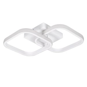 NORA 61062 Φωτιστικό Οροφής Design LED CCT 22W 2640lm 300° AC 220-240V – Εναλλαγή Φωτισμού μέσω Διακόπτη On/Off All In One Ψυχρό 6000k+Φυσικό 4500k+Θερμό 2700k Μ40 x Π24 x Υ7cm – Λευκό